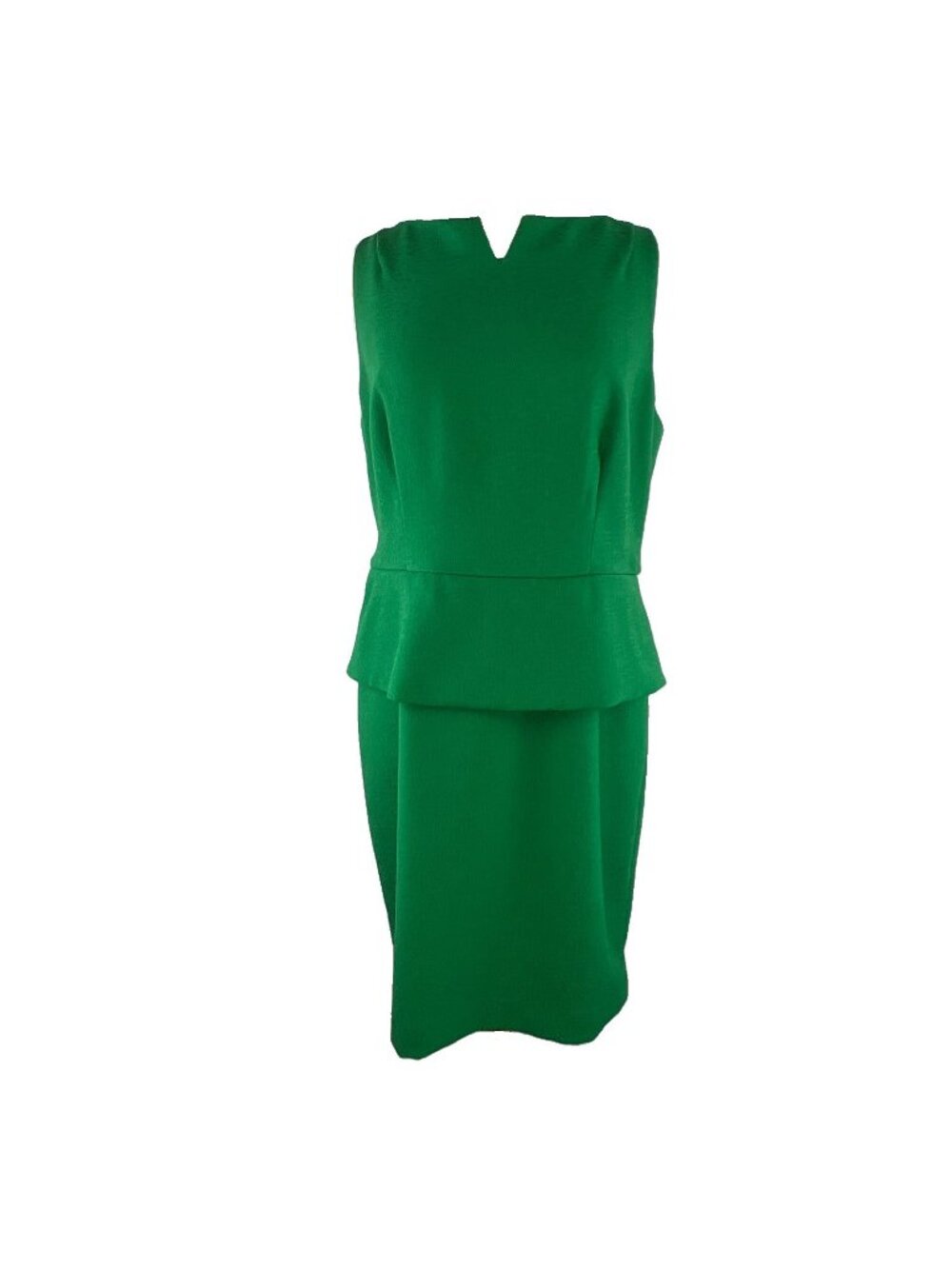 The Limited Sz 14 Womens Kelly Green Peplum Sheath Dress Sleeveless V-Neck